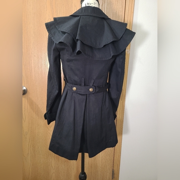 Leifsdottir Anthropologie Ruffle Belted Trench Coat - Picture 2 of 5